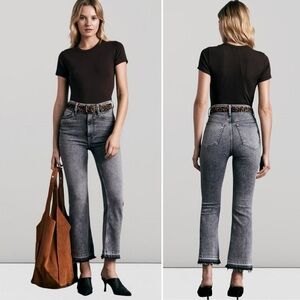 NWOT Rag & Bone Casey High Rise Ankle Flare Denim Jeans Gray Harley Size 29